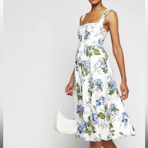 Reformation Petite Tagliatelle Linen Dress in Riviera